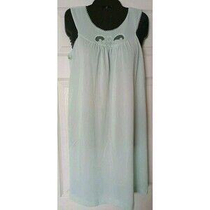 Lorraine Satin Nightgown Size Small Women's Seafoam Green Sleeveless Nylon  USA